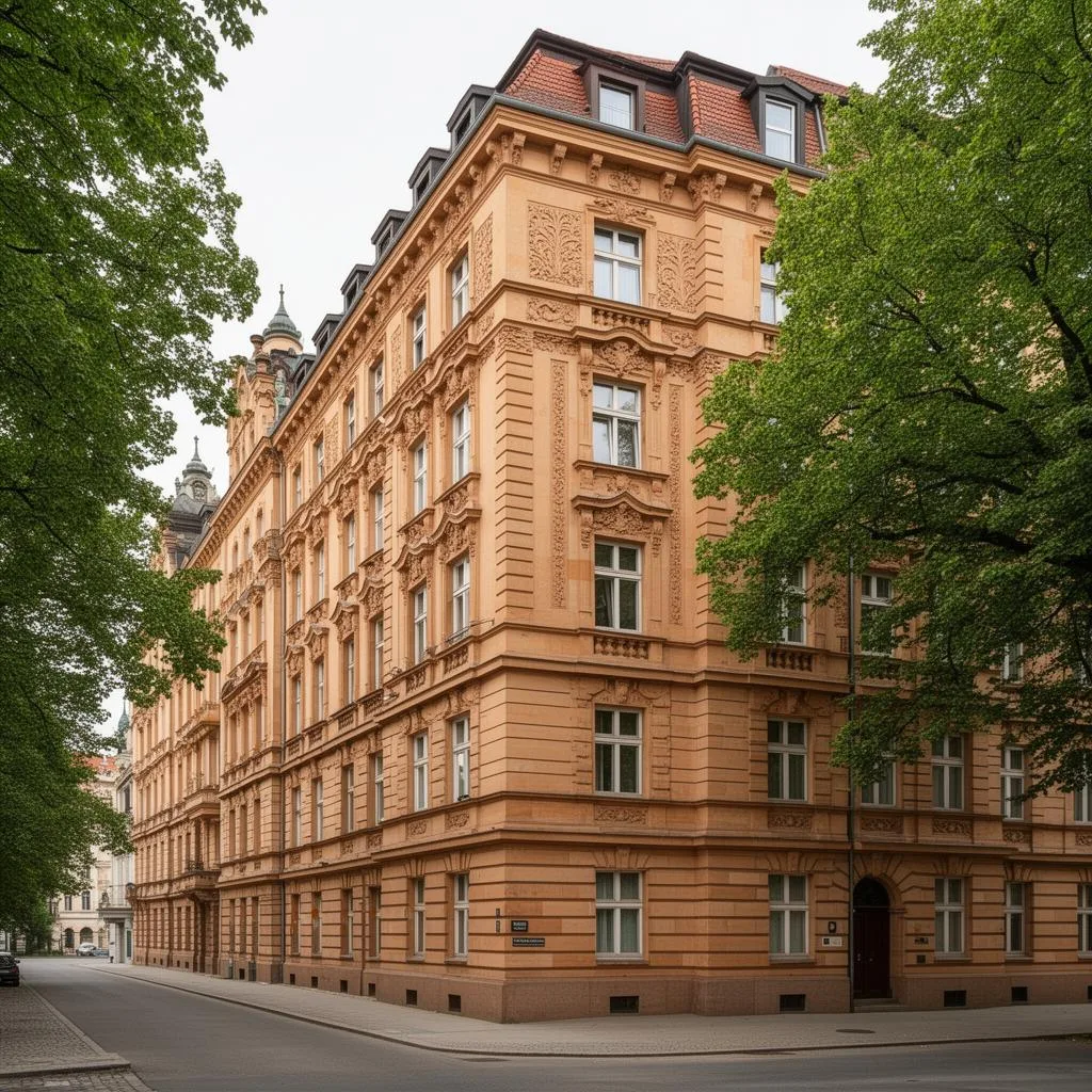 Saniertes Gründerzeit-Mehrfamilienhaus in einem Dresdner Wohnviertel