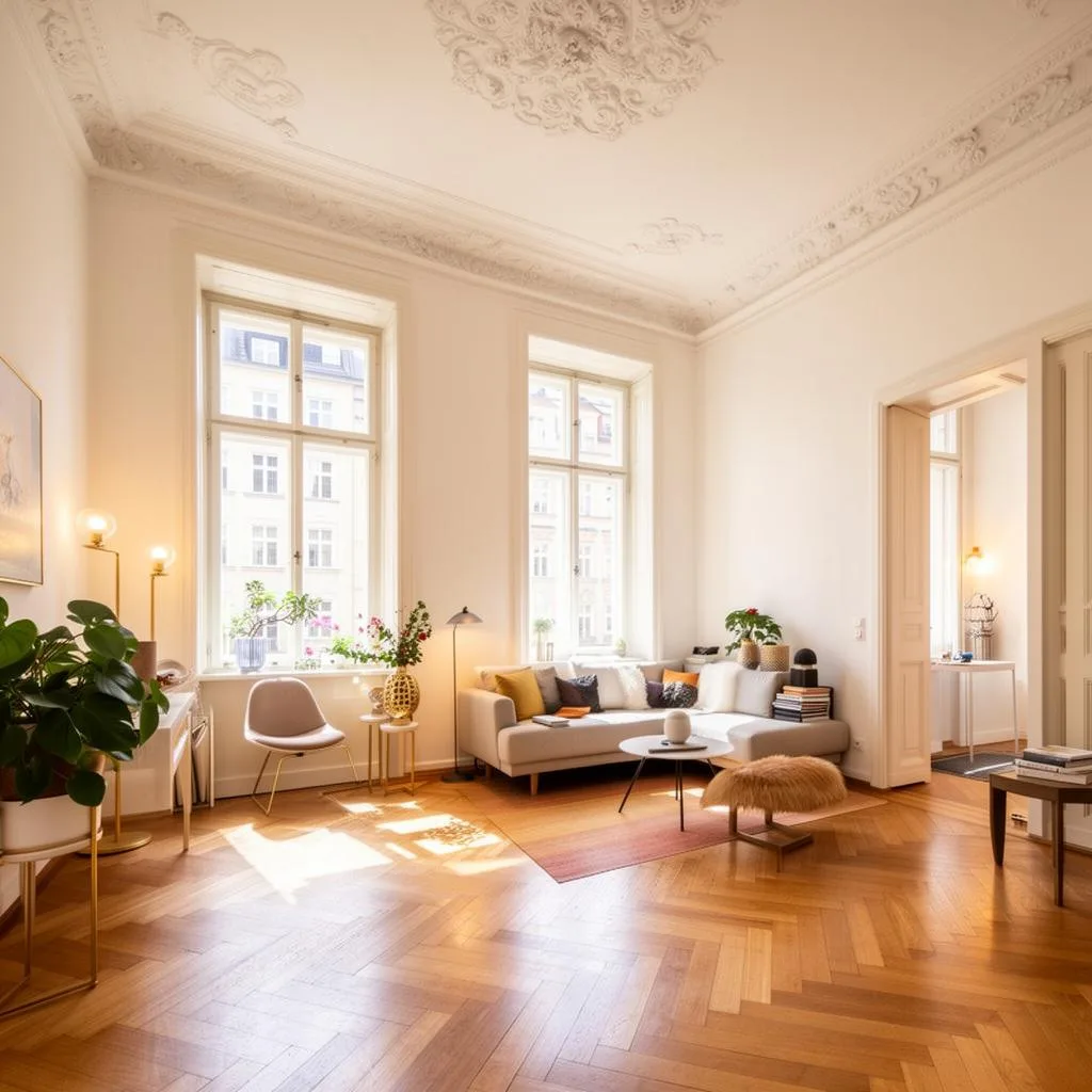 Helle Eigentumswohnung mit modernem Interieur in einem Dresdner Altbau